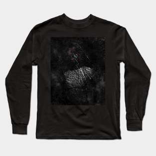 Portrait, digital collage and special processing. Ghost, mirage of woman. Gray and red. Long Sleeve T-Shirt